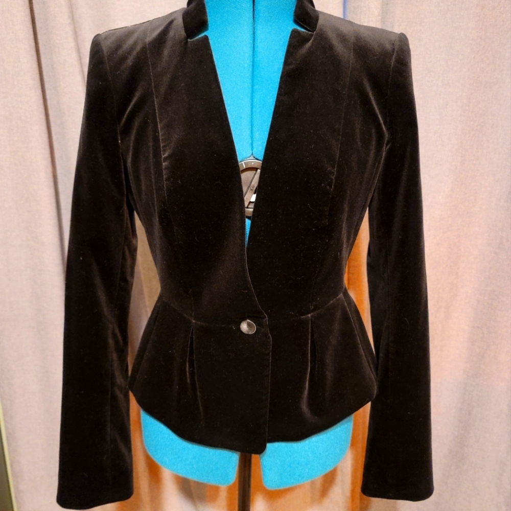 Banana Republic L'Wren Scott Collection Size 4 black velvet Blazer